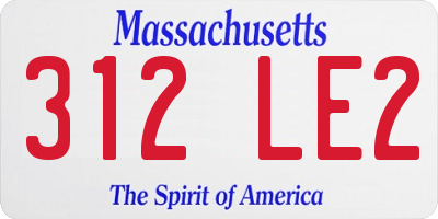 MA license plate 312LE2