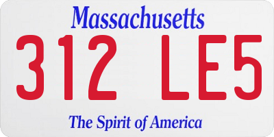 MA license plate 312LE5