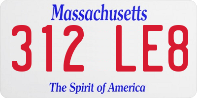 MA license plate 312LE8