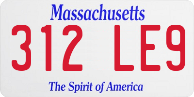 MA license plate 312LE9