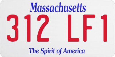 MA license plate 312LF1