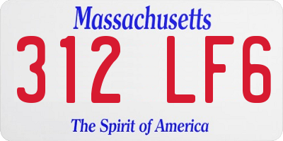 MA license plate 312LF6