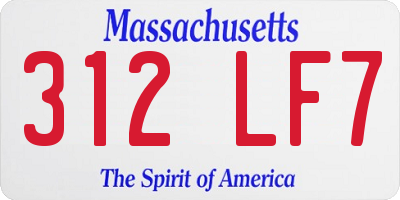 MA license plate 312LF7
