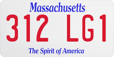 MA license plate 312LG1