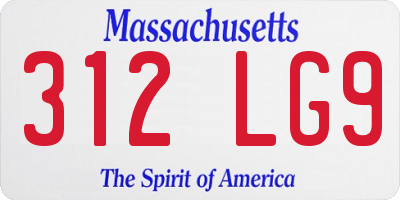 MA license plate 312LG9