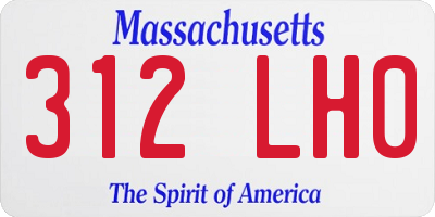 MA license plate 312LH0
