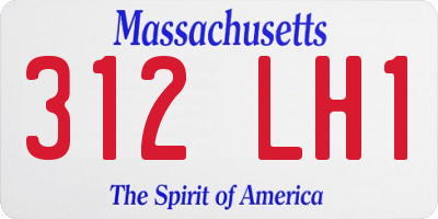 MA license plate 312LH1