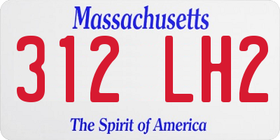MA license plate 312LH2
