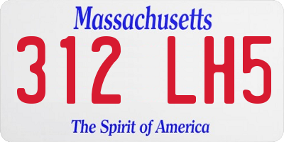 MA license plate 312LH5