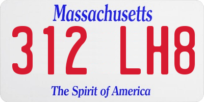 MA license plate 312LH8