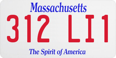 MA license plate 312LI1