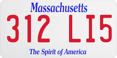 MA license plate 312LI5