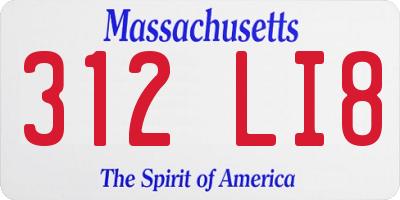 MA license plate 312LI8