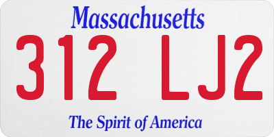 MA license plate 312LJ2