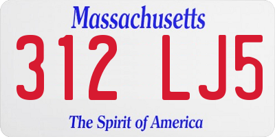 MA license plate 312LJ5