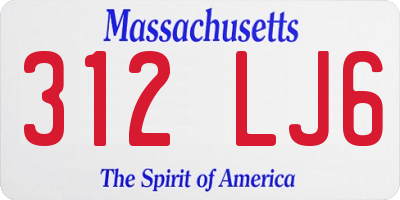 MA license plate 312LJ6