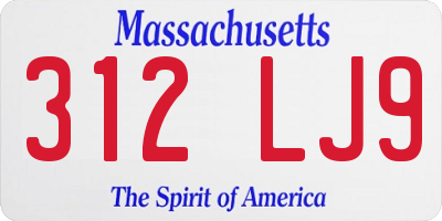MA license plate 312LJ9