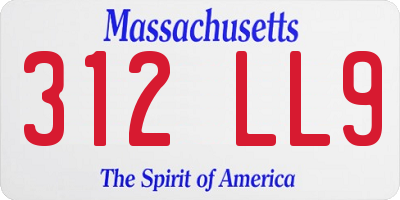 MA license plate 312LL9