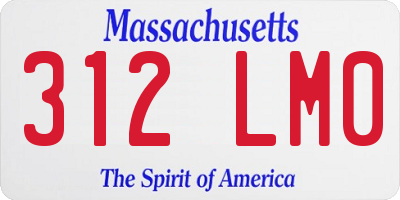 MA license plate 312LM0