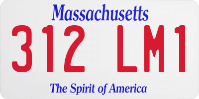 MA license plate 312LM1