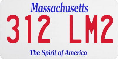 MA license plate 312LM2