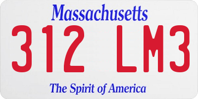 MA license plate 312LM3