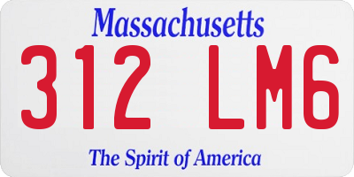 MA license plate 312LM6