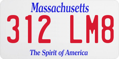 MA license plate 312LM8