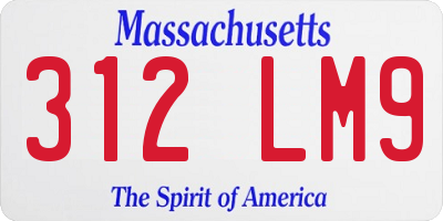 MA license plate 312LM9
