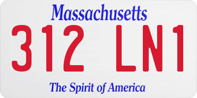 MA license plate 312LN1