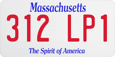 MA license plate 312LP1
