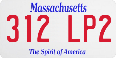 MA license plate 312LP2