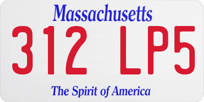 MA license plate 312LP5