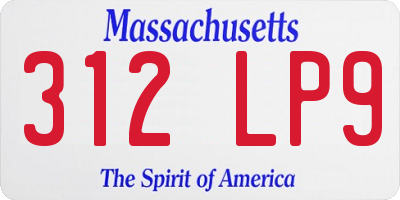 MA license plate 312LP9