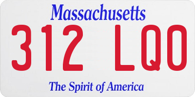 MA license plate 312LQ0
