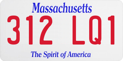 MA license plate 312LQ1