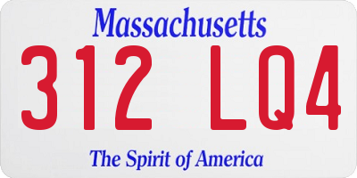 MA license plate 312LQ4