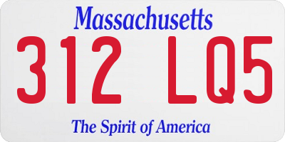 MA license plate 312LQ5