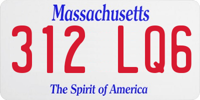 MA license plate 312LQ6