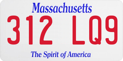 MA license plate 312LQ9