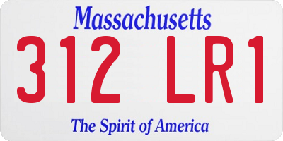 MA license plate 312LR1