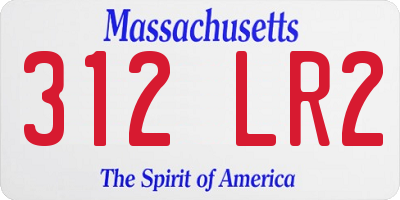 MA license plate 312LR2