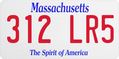 MA license plate 312LR5
