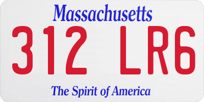 MA license plate 312LR6
