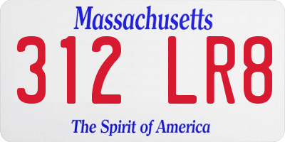 MA license plate 312LR8