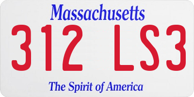MA license plate 312LS3