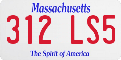 MA license plate 312LS5