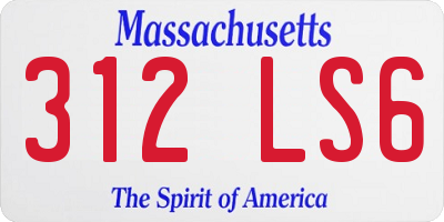 MA license plate 312LS6