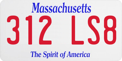 MA license plate 312LS8