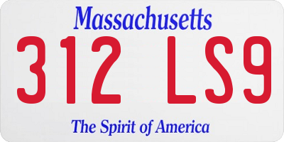 MA license plate 312LS9